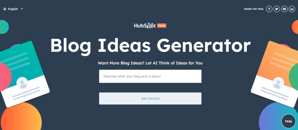 HubSpot's Blog Topic Generator