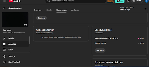 YouTube audience retention