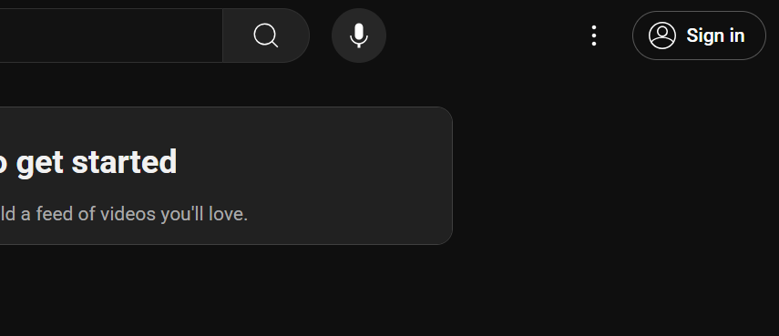 YouTube Google sign-in