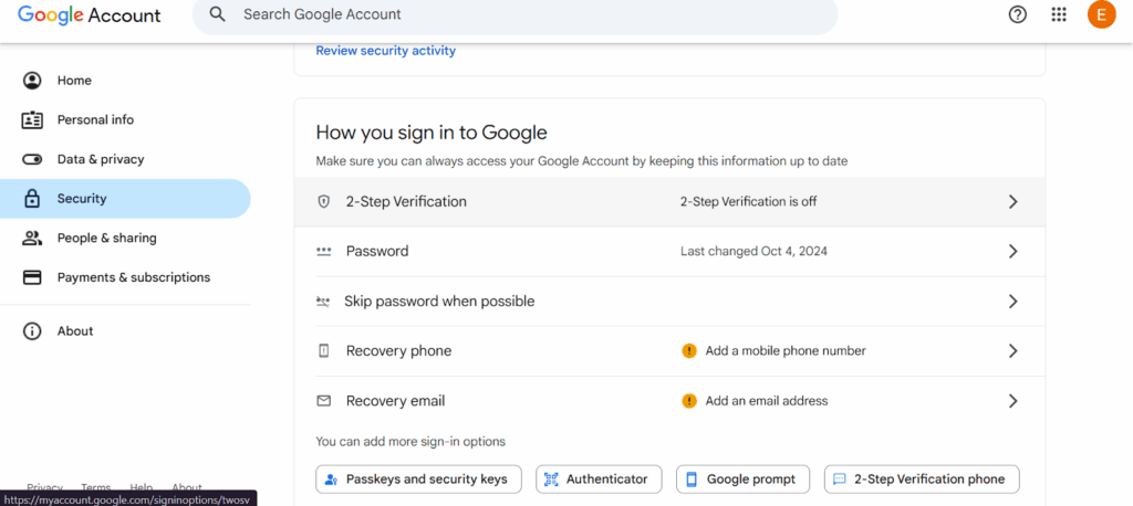 2-step verification to ensure account security