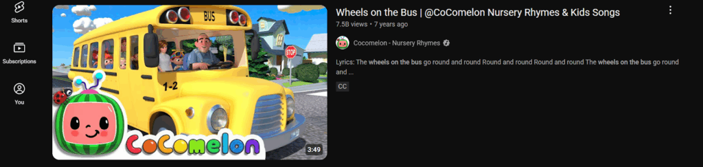 Cocomelon thumbnails