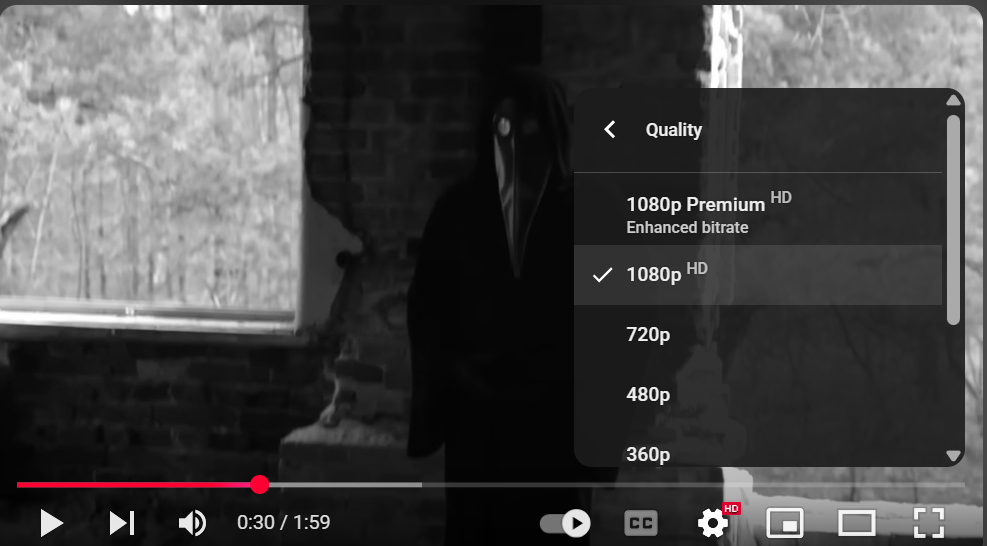 adjust playback quality