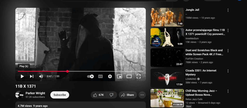 pause video using space bar or pause icon