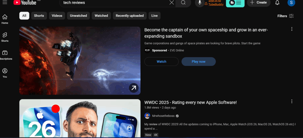 verified channels getting higher visibility