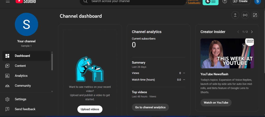 visit YouTube and sign in