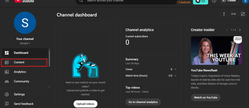 visit the content section